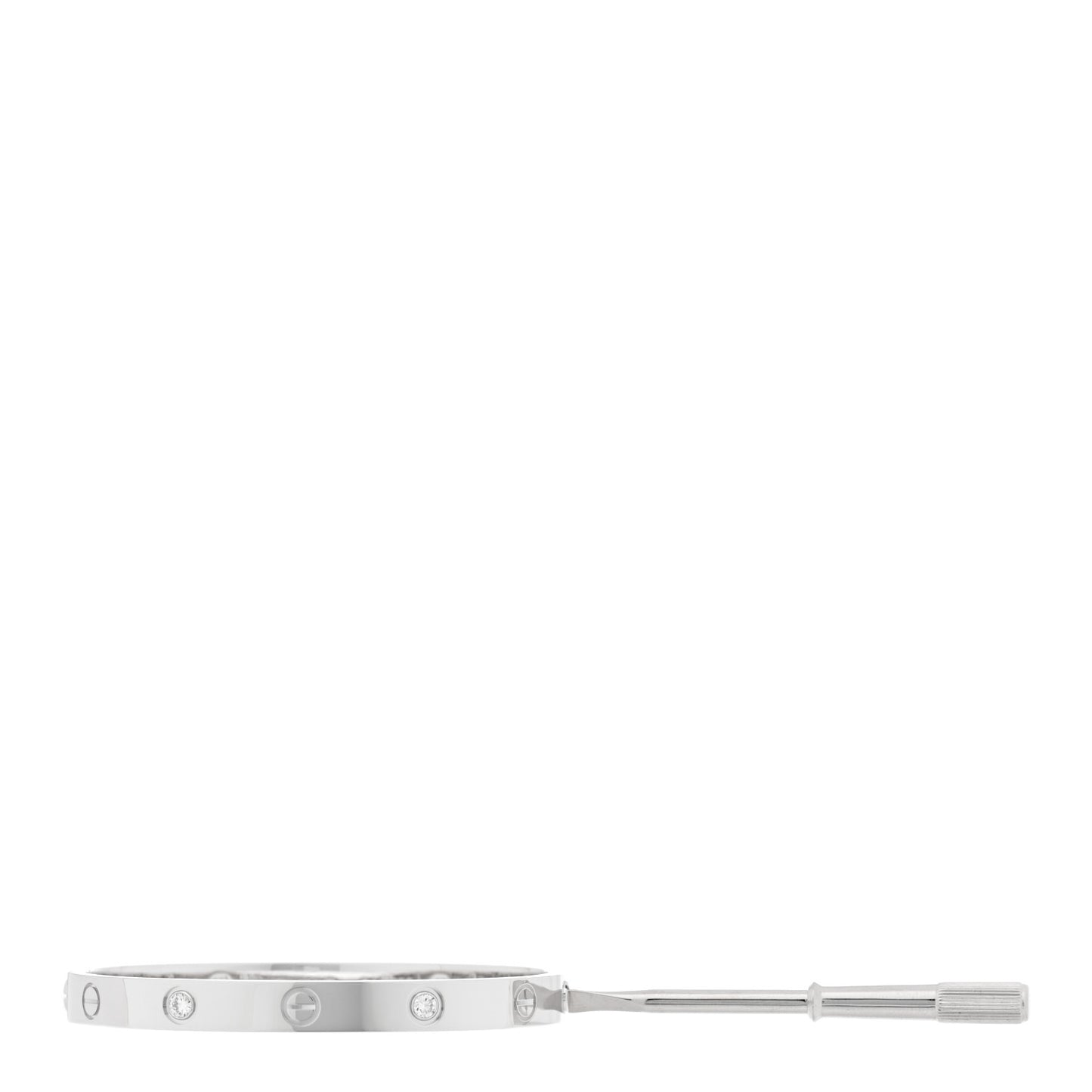 18K White Gold 4 Diamond Love Bracelet 17