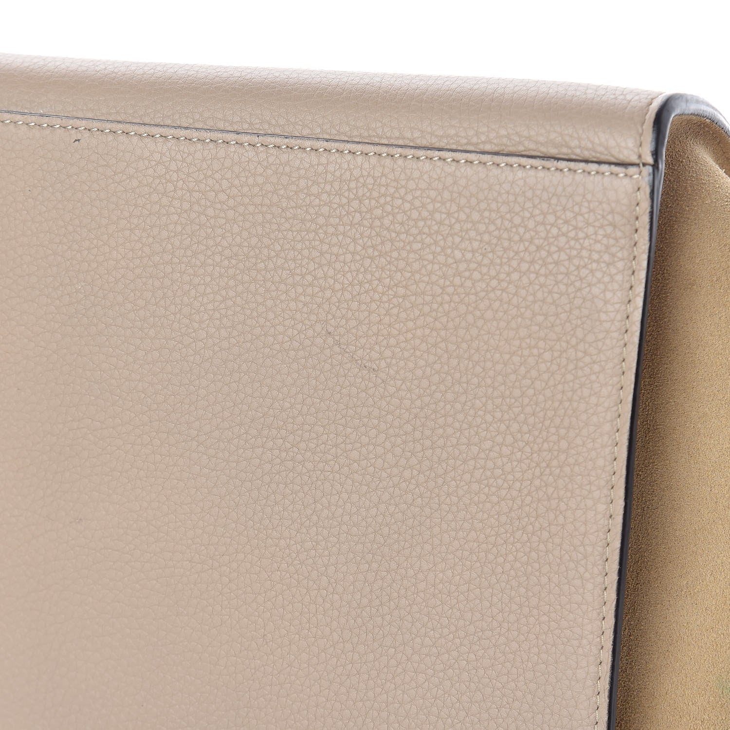 Celine Drummed Calfskin Suede Medium Trapeze Dune 10 of 10