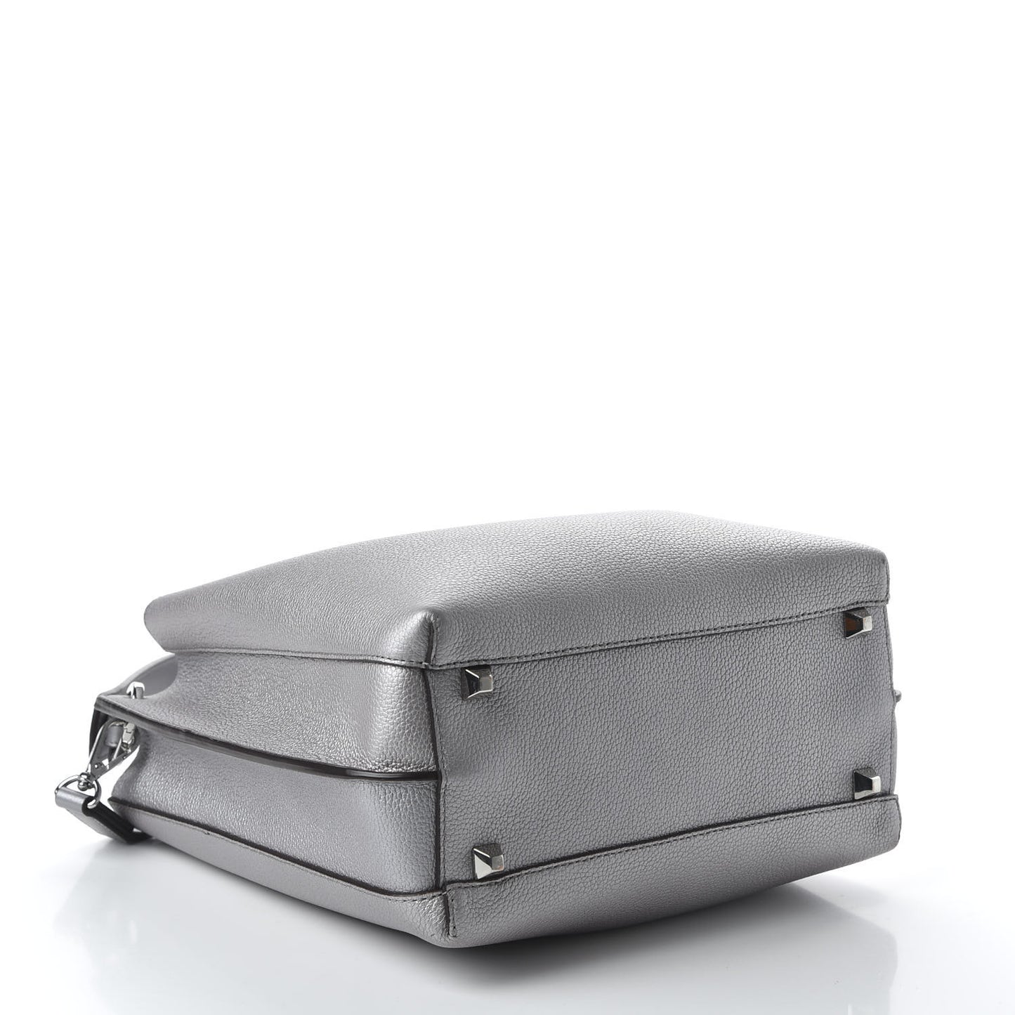 Metallic Grained Calfskin Medium Milla Hobo Silver