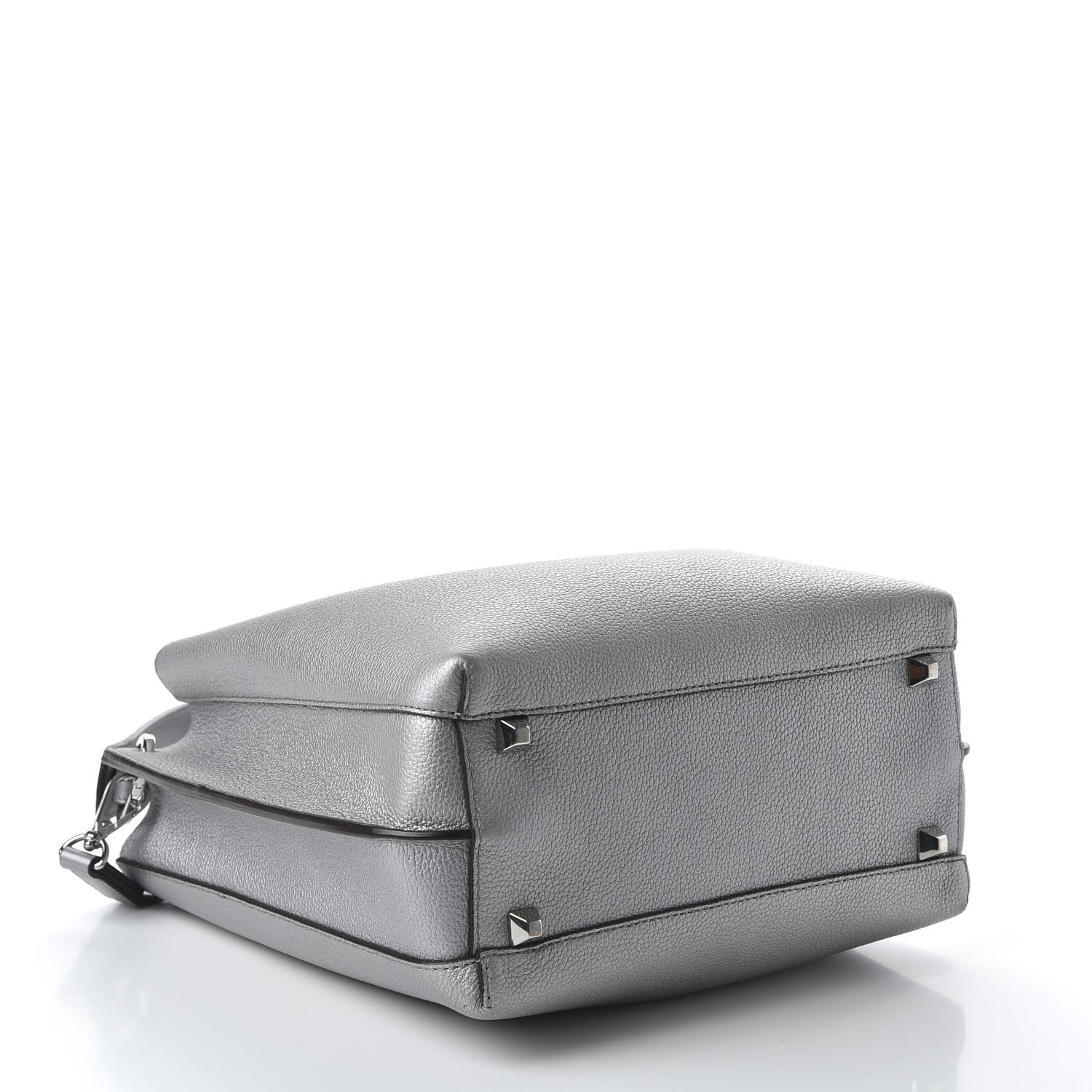 MCM Metallic Grained Calfskin Medium Milla Hobo Silver 4 of 8