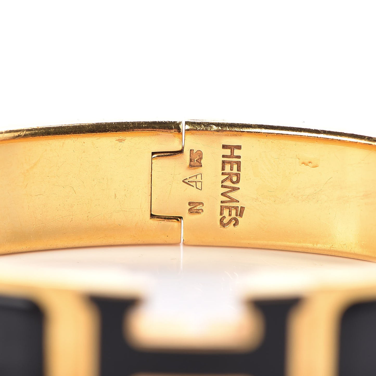 Enamel Narrow Clic Clac H Bracelet GM Black