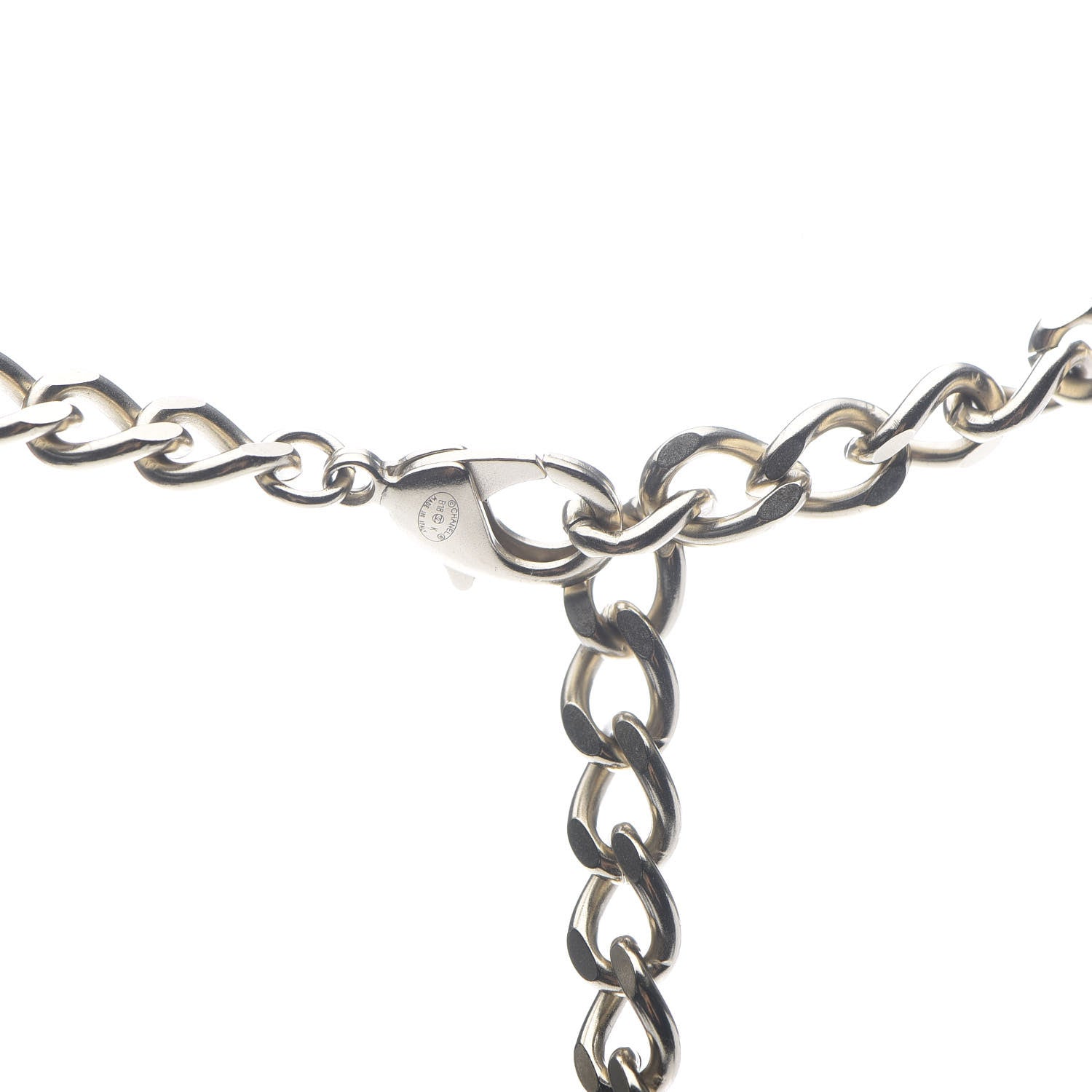 Chanel Pearl Calfskin CC Chain Necklace Black Gold 3 of 6