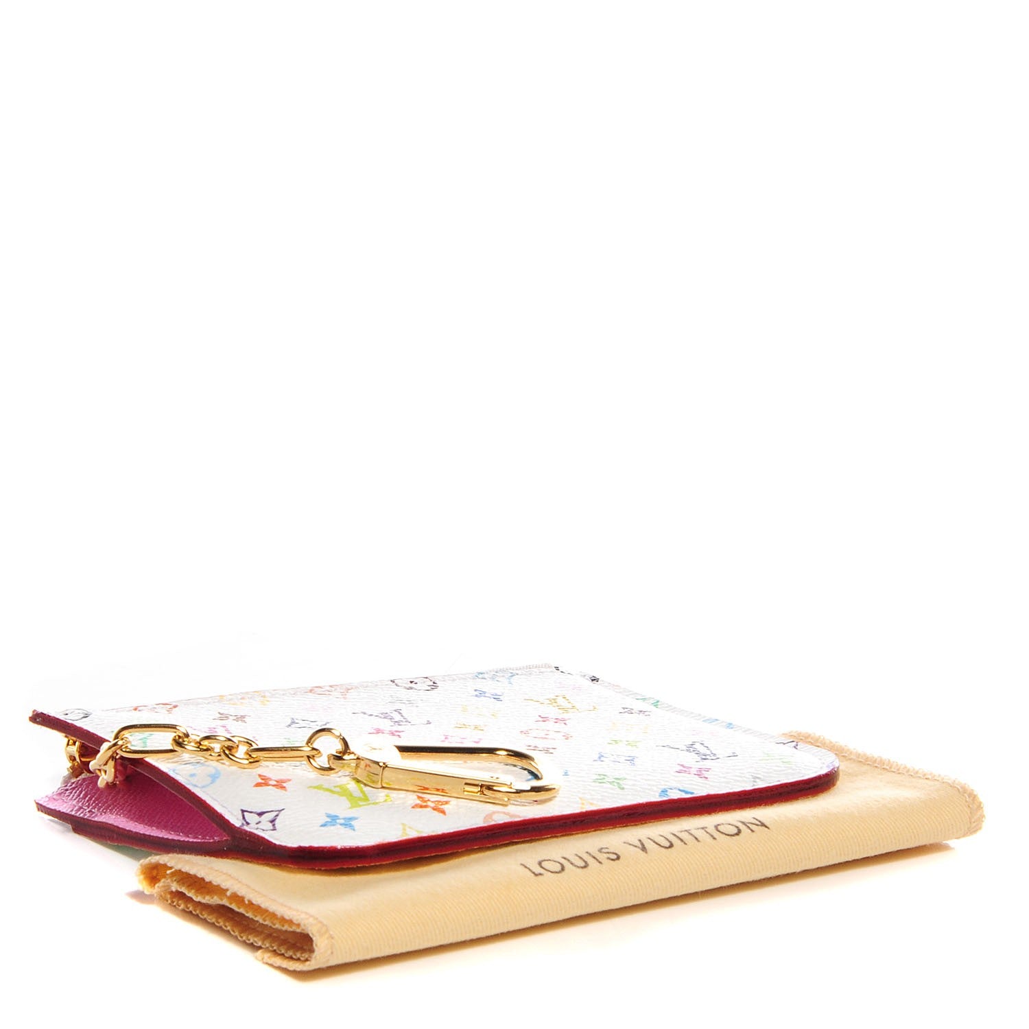 Louis Vuitton Monogram Multicolor Key Pouch White Litchi 4 of 7