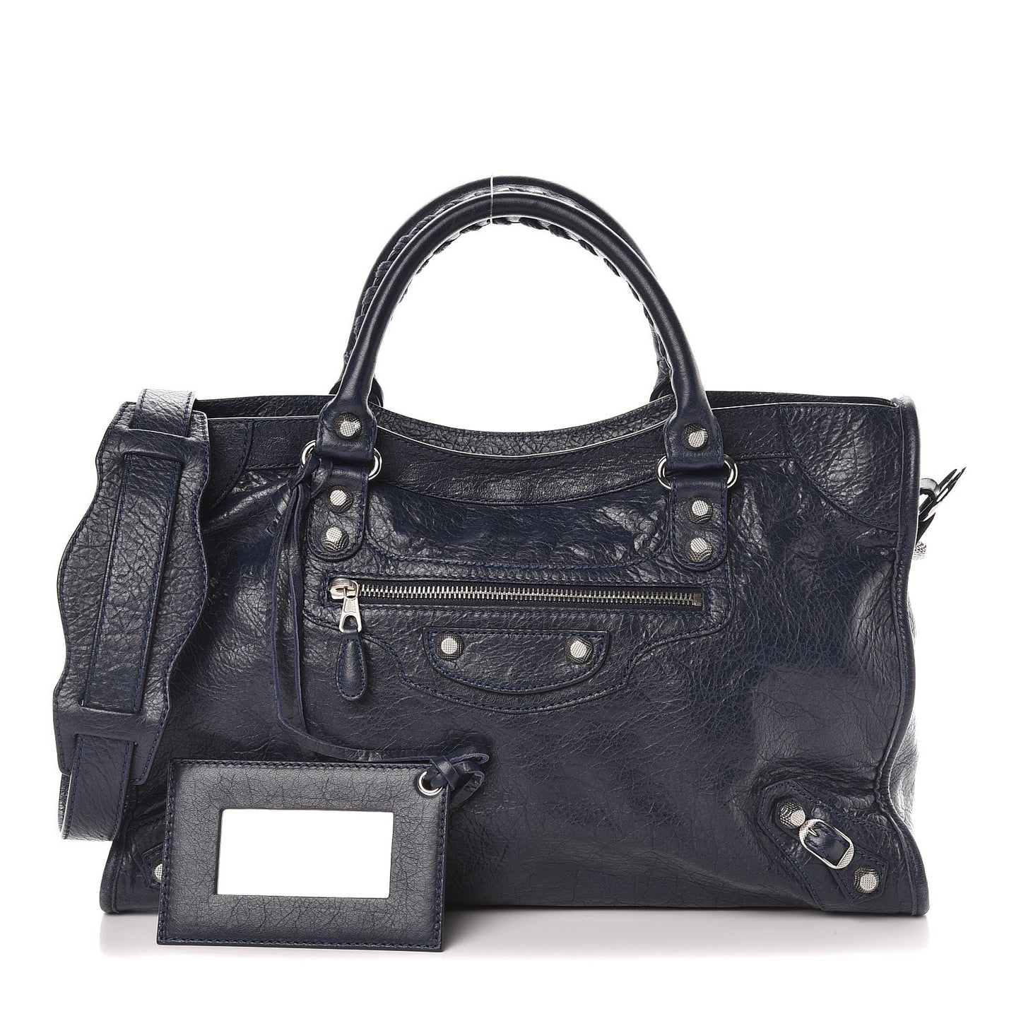 Agneau Giant 12 Silver Hardware City Bleu Obscur