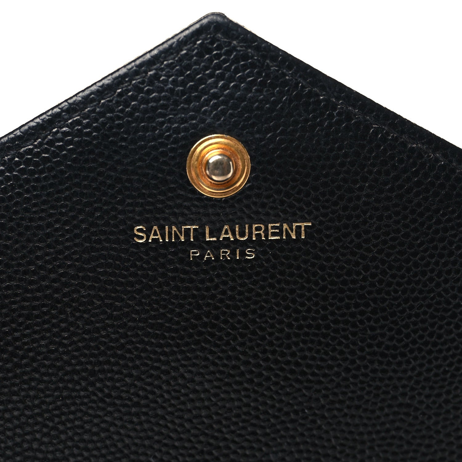 Saint Laurent Grain De Poudre Matelasse Chevron Monogram Chain Wallet Black 6 of 9