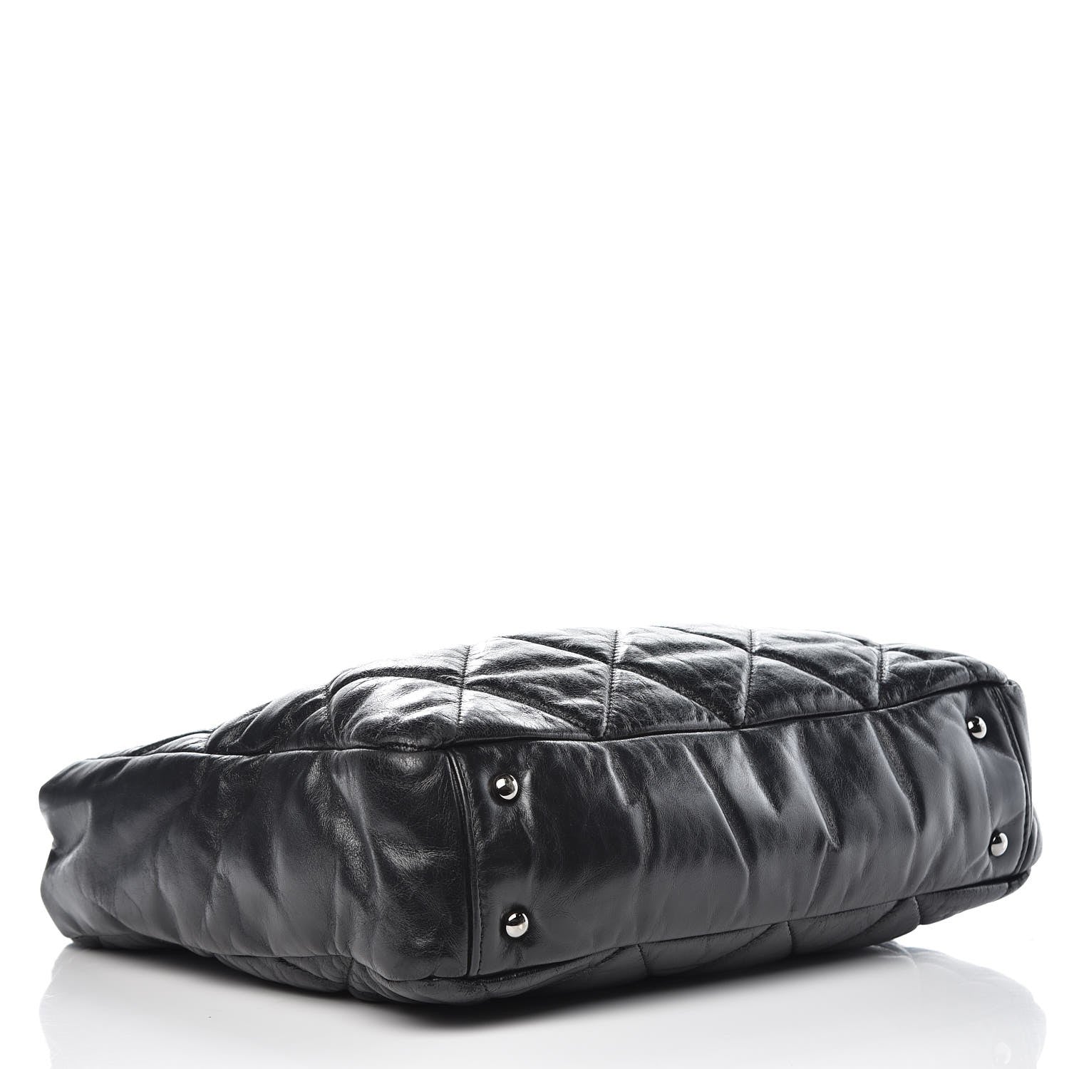Chanel Glazed Calfskin Quilted Tweed Portobello Tote Black 5 of 12