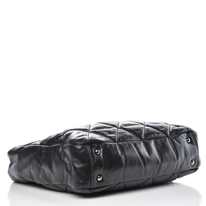 Chanel Glazed Calfskin Quilted Tweed Portobello Tote Black 5 of 12