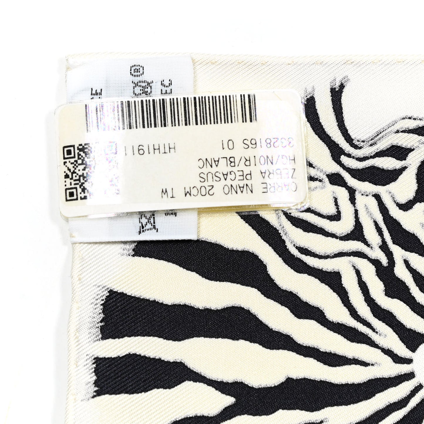 Silk Zebra Pegasus Nano Scarf 20 Black White