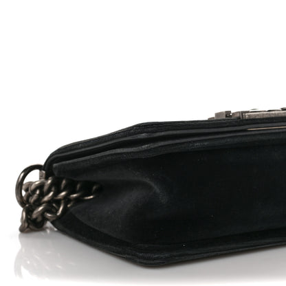 Chanel Velvet Quilted Small Boy Flap Black 7 of 10