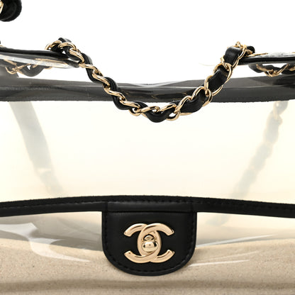 Chanel Lambskin PVC Sand By The Sea Flap With Pearl Strap Black 8 of 10