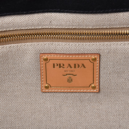 Prada Canapa Striped Tote Arancio 5 of 9