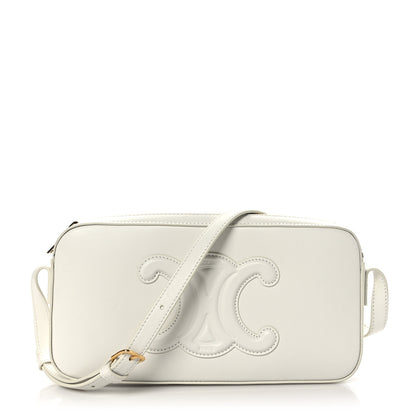 Celine Smooth Calfskin Cuir Triomphe Mini Camera Shoulder Bag White 1 of 8