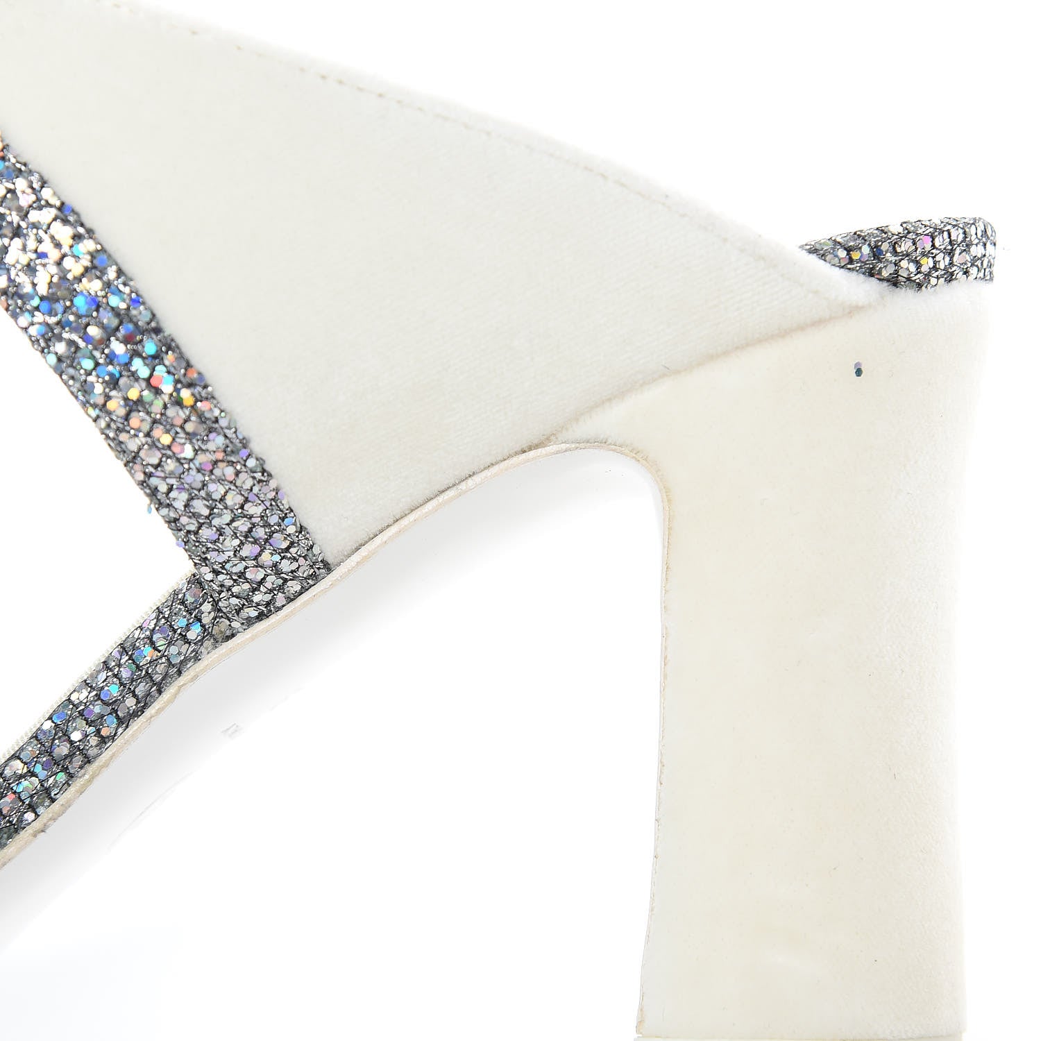 Chanel Metallic Fabric Velvet Bow Mules 39 Silver Ivory 9 of 11