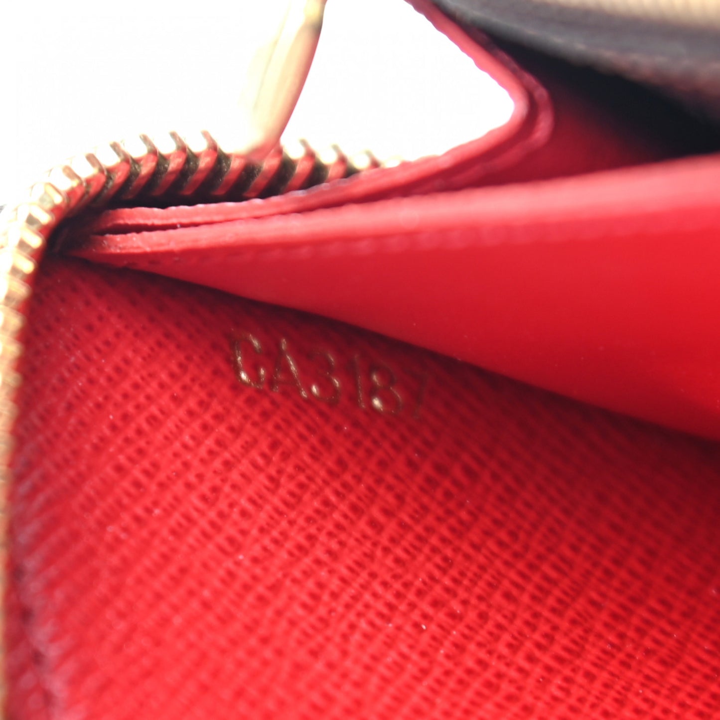 Damier Ebene Clemence Wallet Cherry