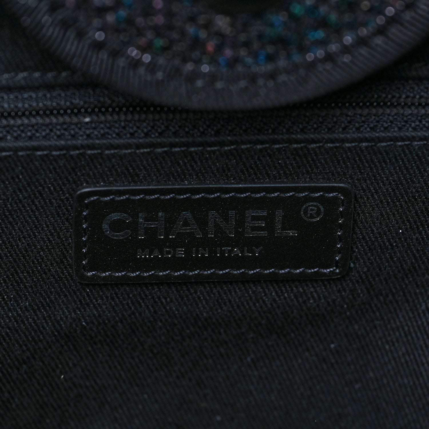 Chanel Viscose Sequins Medium Deauville Tote Black 6 of 9
