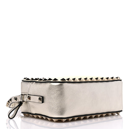 Valentino Garavani Metallic Calfskin Rockstud Camera Crossbody Bag Gold 3 of 7