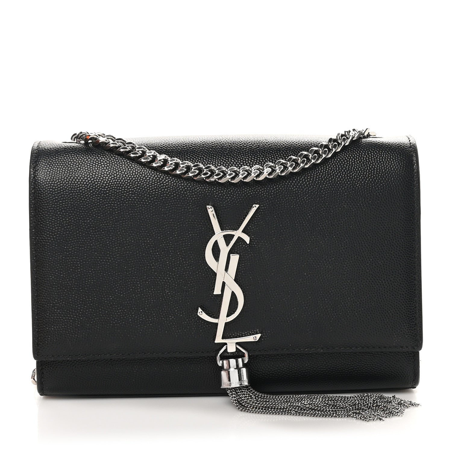 Saint Laurent Grain De Poudre Small Classic Monogram Kate Tassel Satchel Black 1 of 11