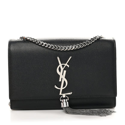 Saint Laurent Grain De Poudre Small Classic Monogram Kate Tassel Satchel Black 1 of 11
