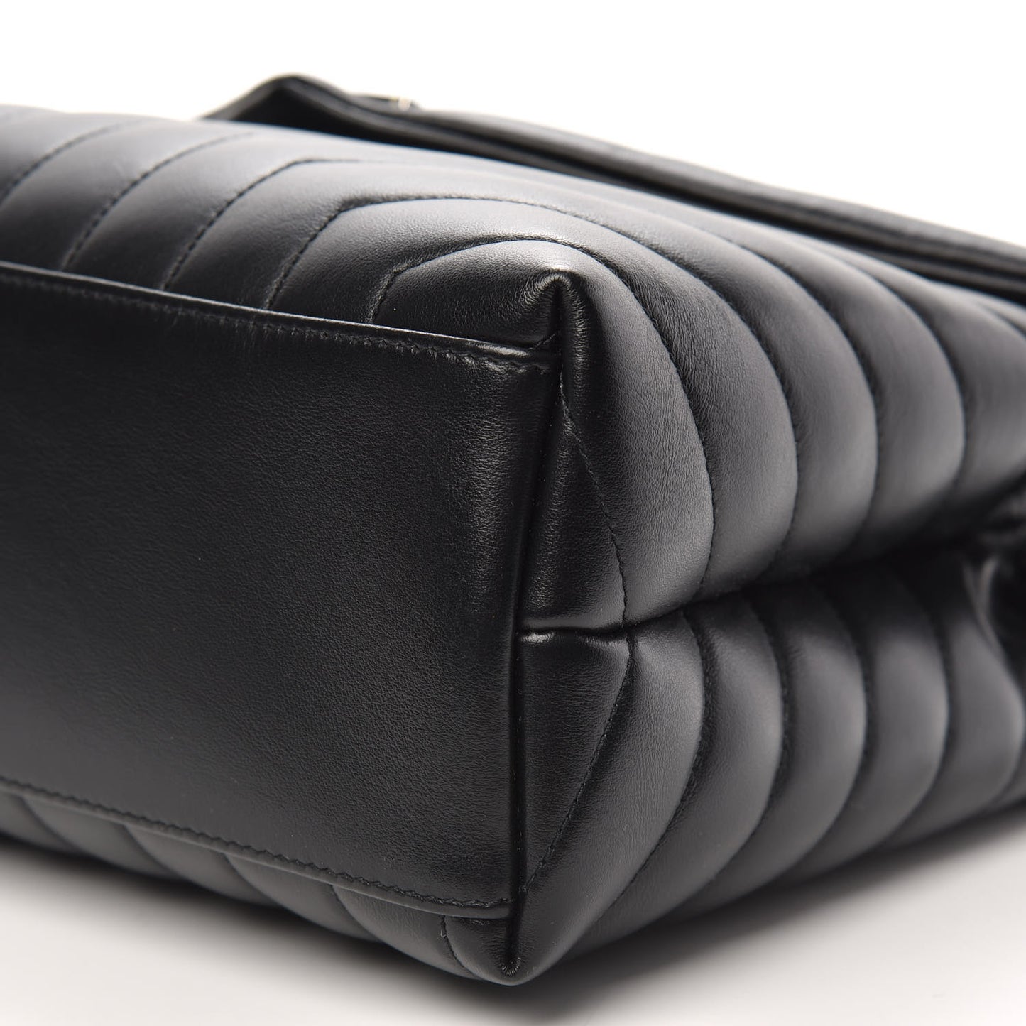 Calfskin Y Quilted Monogram Medium Loulou Chain Satchel Black