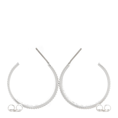 Tiffany Sterling Silver Ribbed Hoop Earrings 3 of 5
