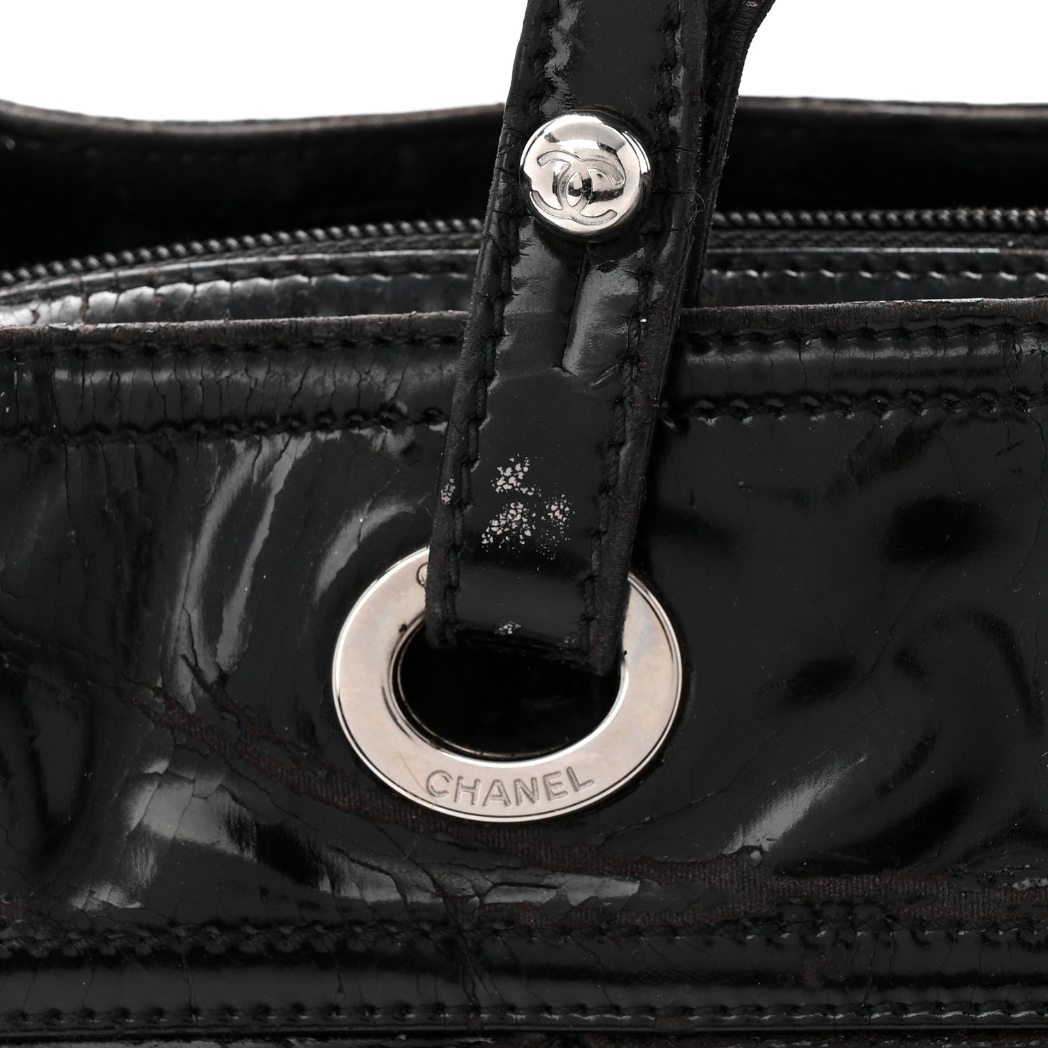 Chanel Vinyl Quilted Large Paris Biarritz Tote Black 1755522