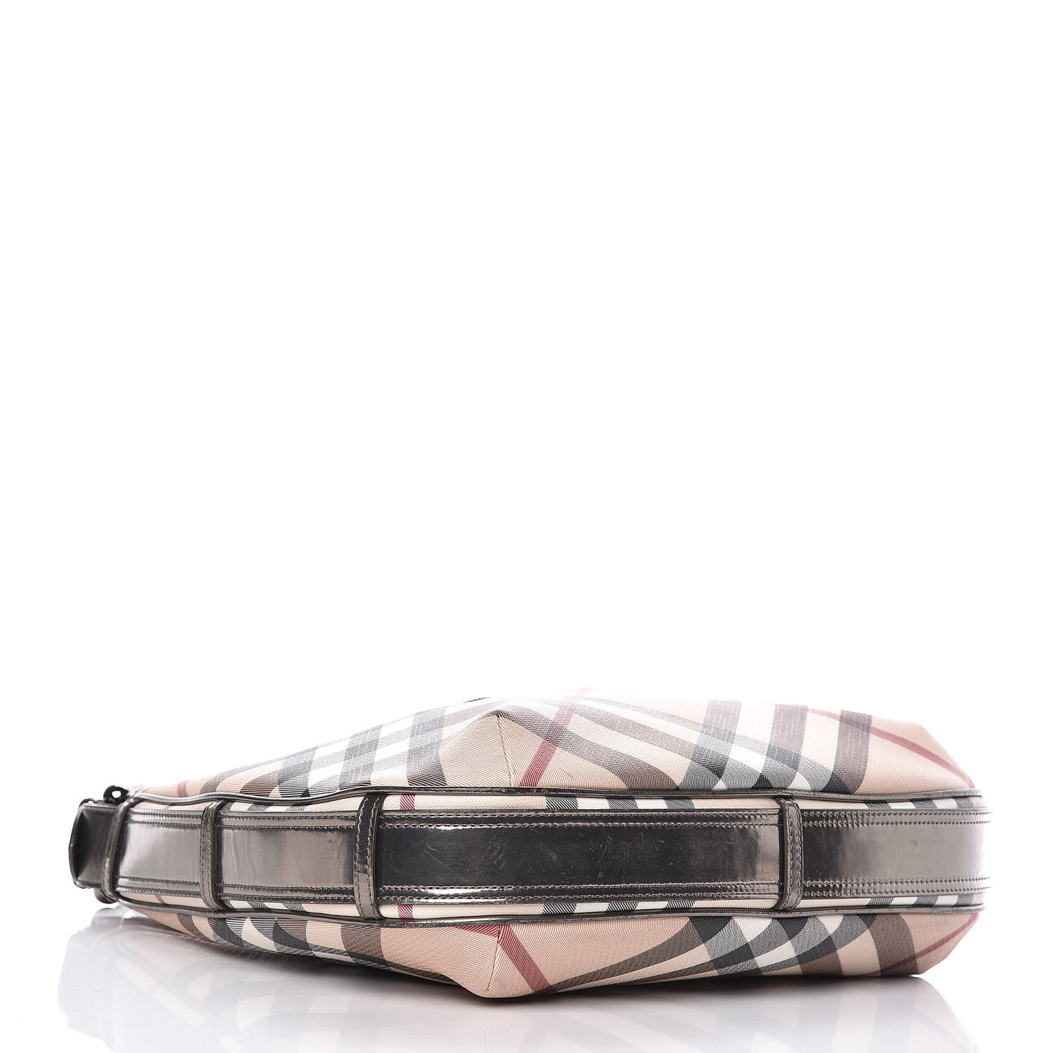 Burberry Patent Supernova Check Medium Barton Hobo Dark Nickel 4 of 13