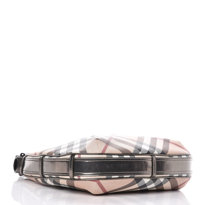 Burberry Patent Supernova Check Medium Barton Hobo Dark Nickel 4 of 13