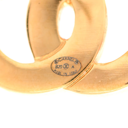 Chanel Metal CC Paris Button Stud Earrings Gold 4 of 4