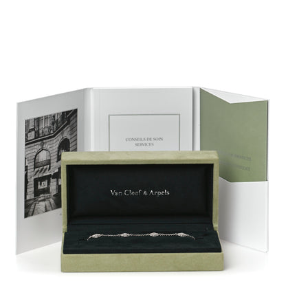 Van Cleef & Arpels 18K White Gold Diamond 6 Motifs Sweet Alhambra Bracelet 7 of 7