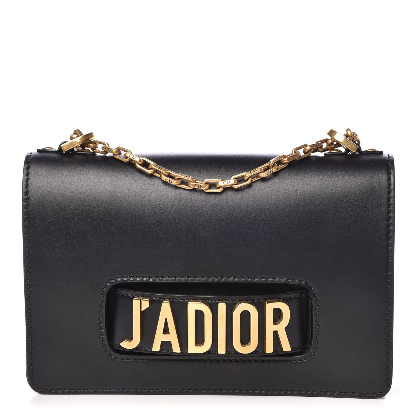Calfskin J'Adior Chain Flap Bag Black