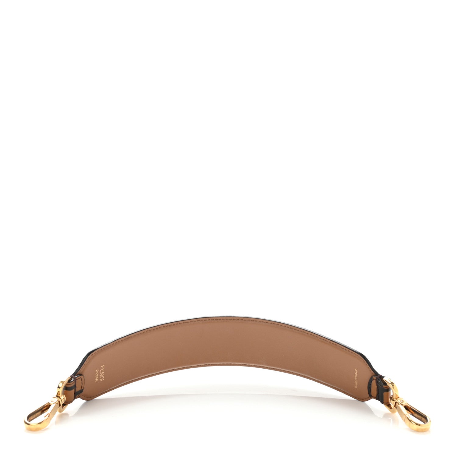Fendi Calfskin FF 1974 Embossed Mini Strap You Tobacco Black 2 of 7