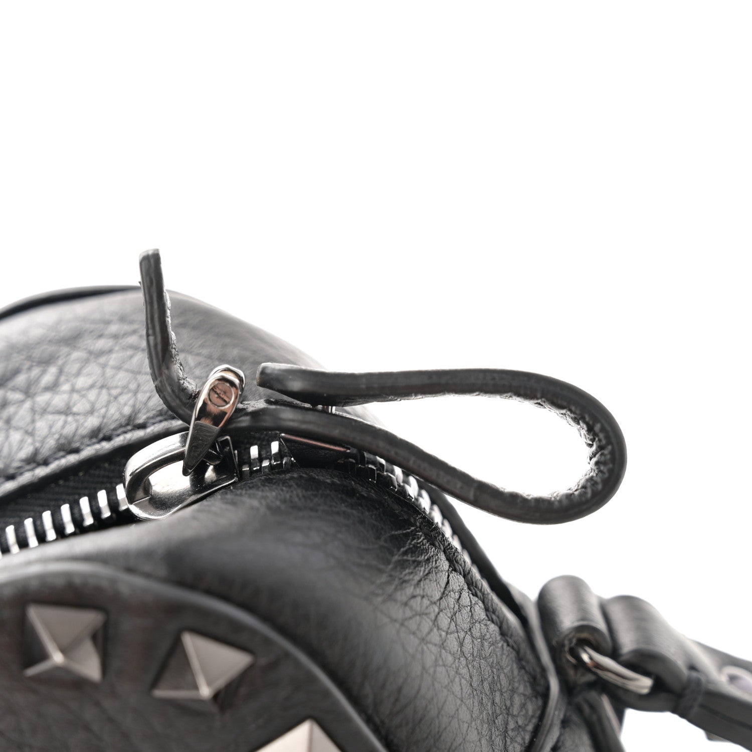 Valentino Garavani Grained Calfskin Rockstud Camera Crossbody Bag Black 10 of 10