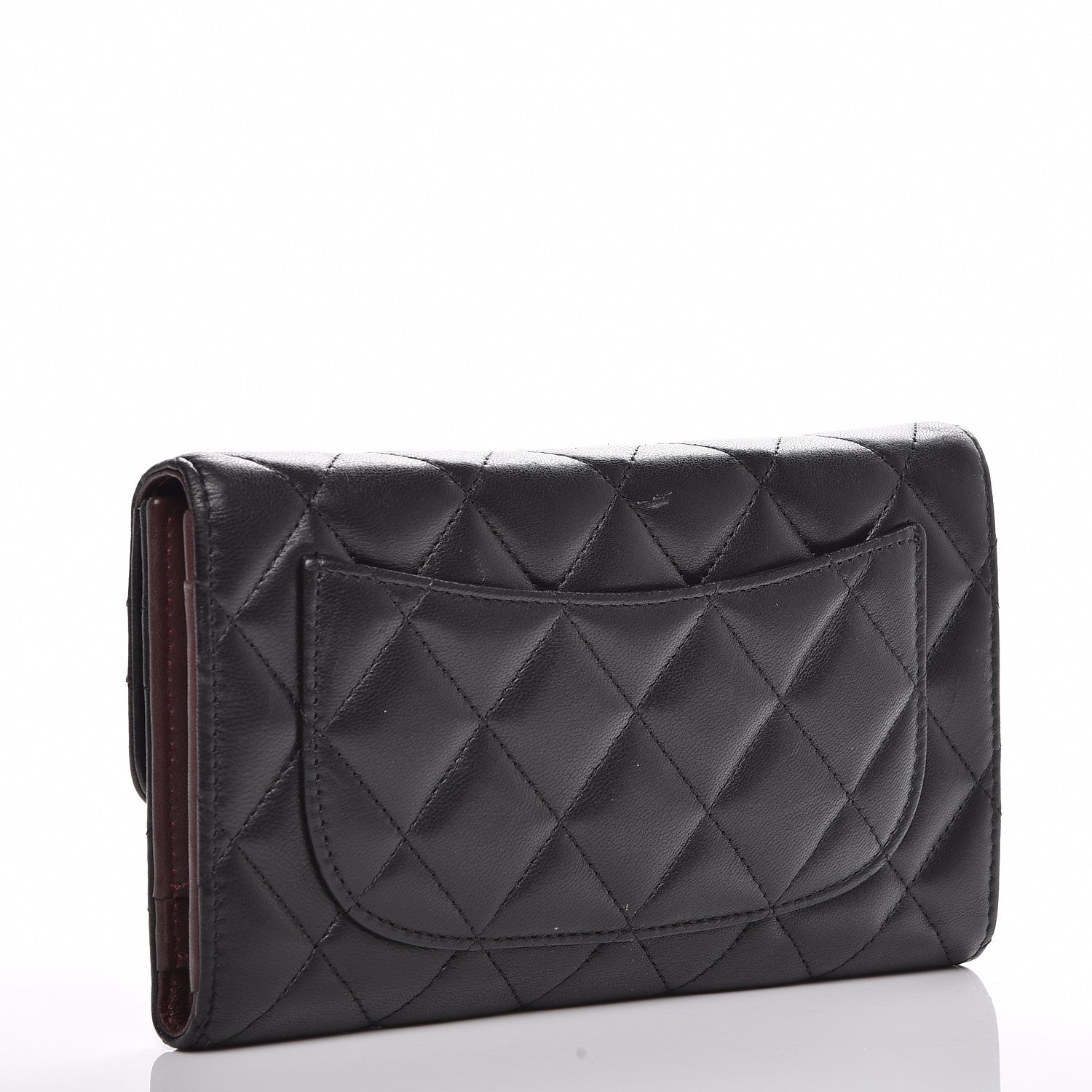 Chanel Lambskin Quilted Large Flap Wallet Black 3 of 11