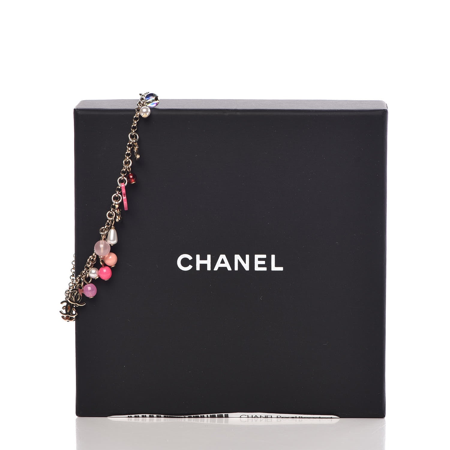 Chanel Pearl Beaded CC Bracelet Pink Gold 5 of 5