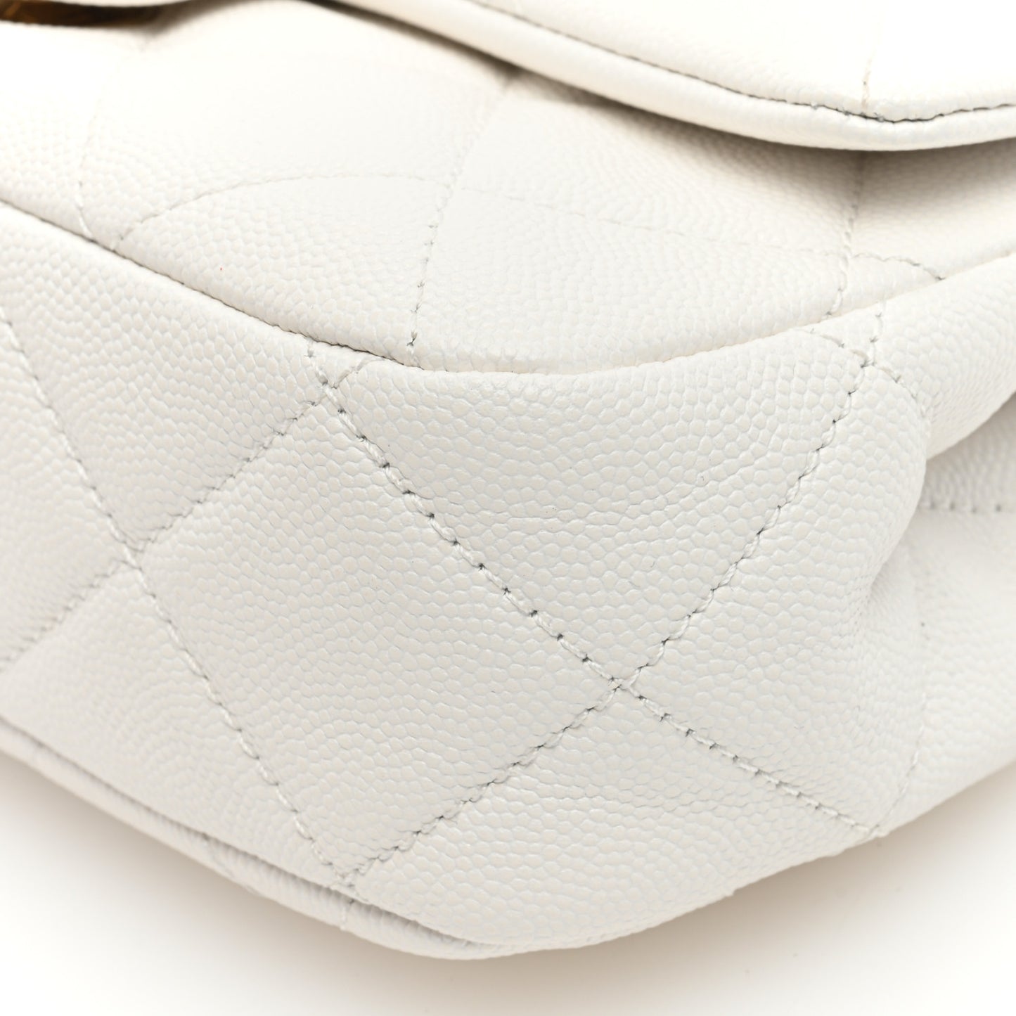 Caviar Quilted Funky Match Mini Flap White