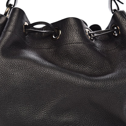Prada Vitello Daino Drawstring Bucket Black 12 of 12
