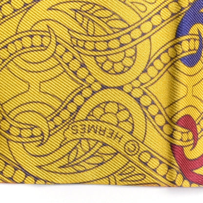 Hermes Silk Cachemire Et Rayure Maxi Twilly Cut Violet Bordeaux Jaune 2 of 4