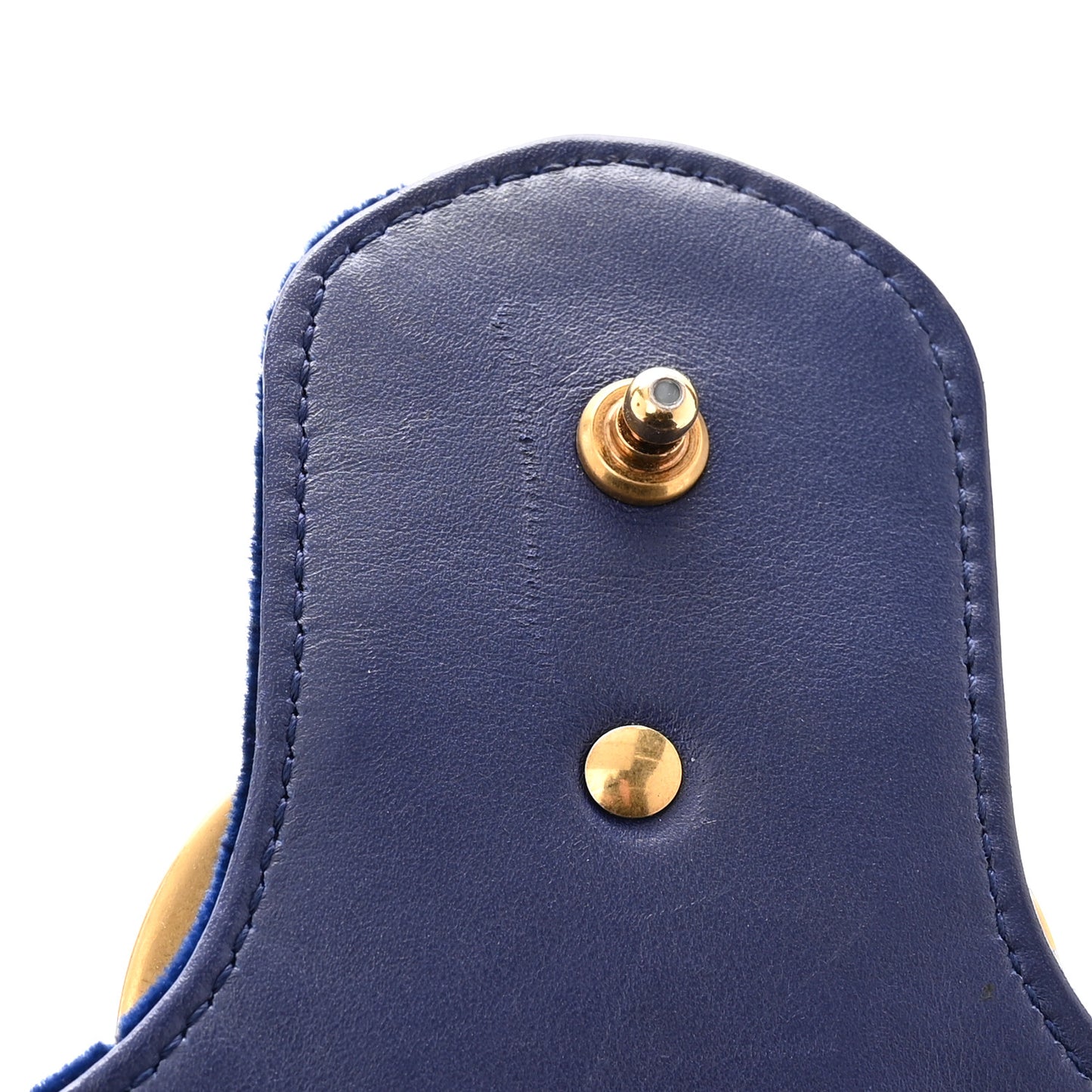 Velvet Matelasse Mini GG Marmont Shoulder Bag Cobalt Blue