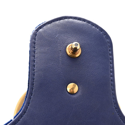 Gucci Velvet Matelasse Mini GG Marmont Shoulder Bag Cobalt Blue 12 of 14