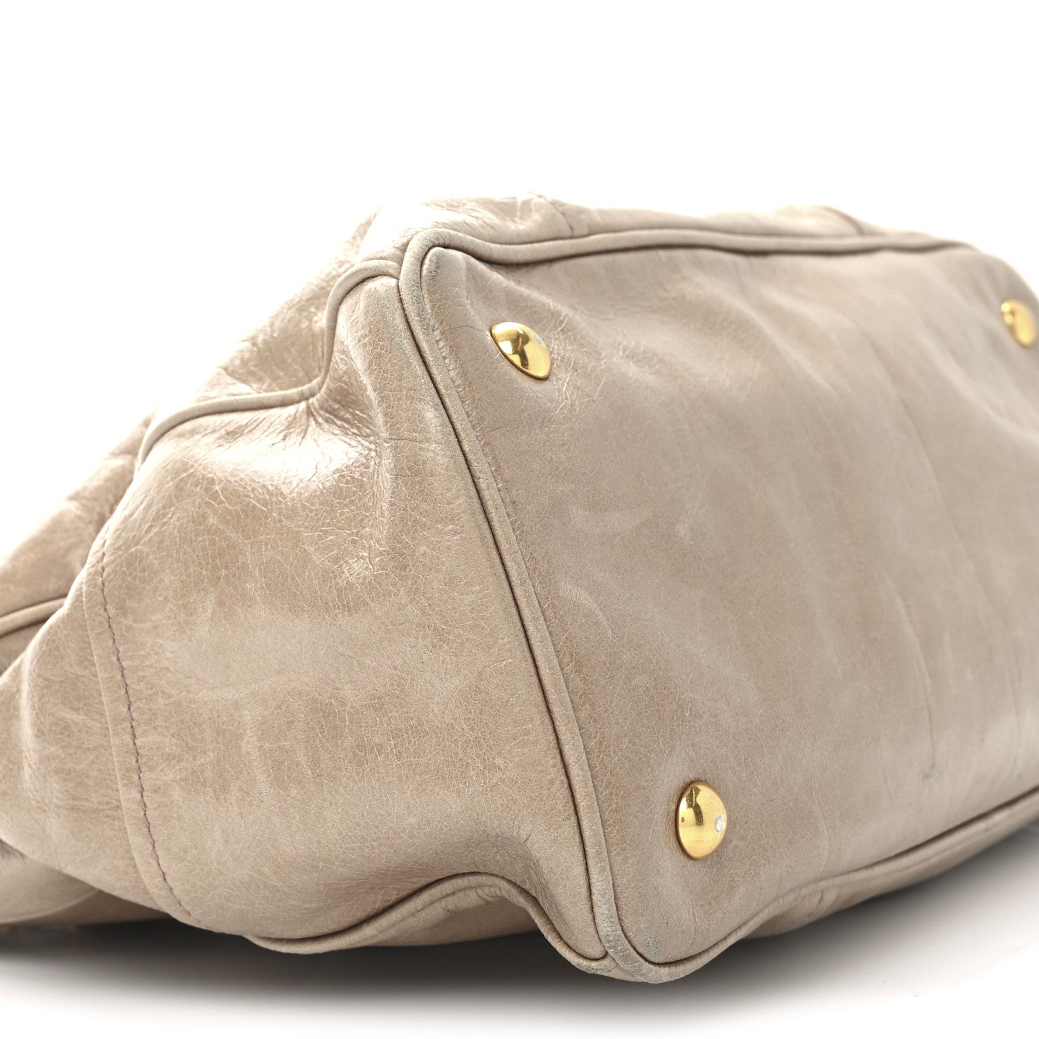 Miu Miu Vitello Shine Top Handle Satchel Cammeo 7 of 9