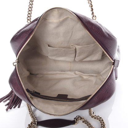Gucci Metallic Cellarius Calfskin Medium Soho Bowler Classic Burgundy 7 of 10