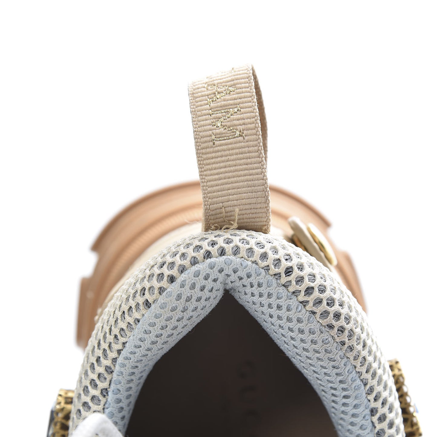 X SEGA Mesh Canvas Calfskin Removable Crystals Flashtrek Sneakers 39.5 Mystic White Oatmeal Sand Storm