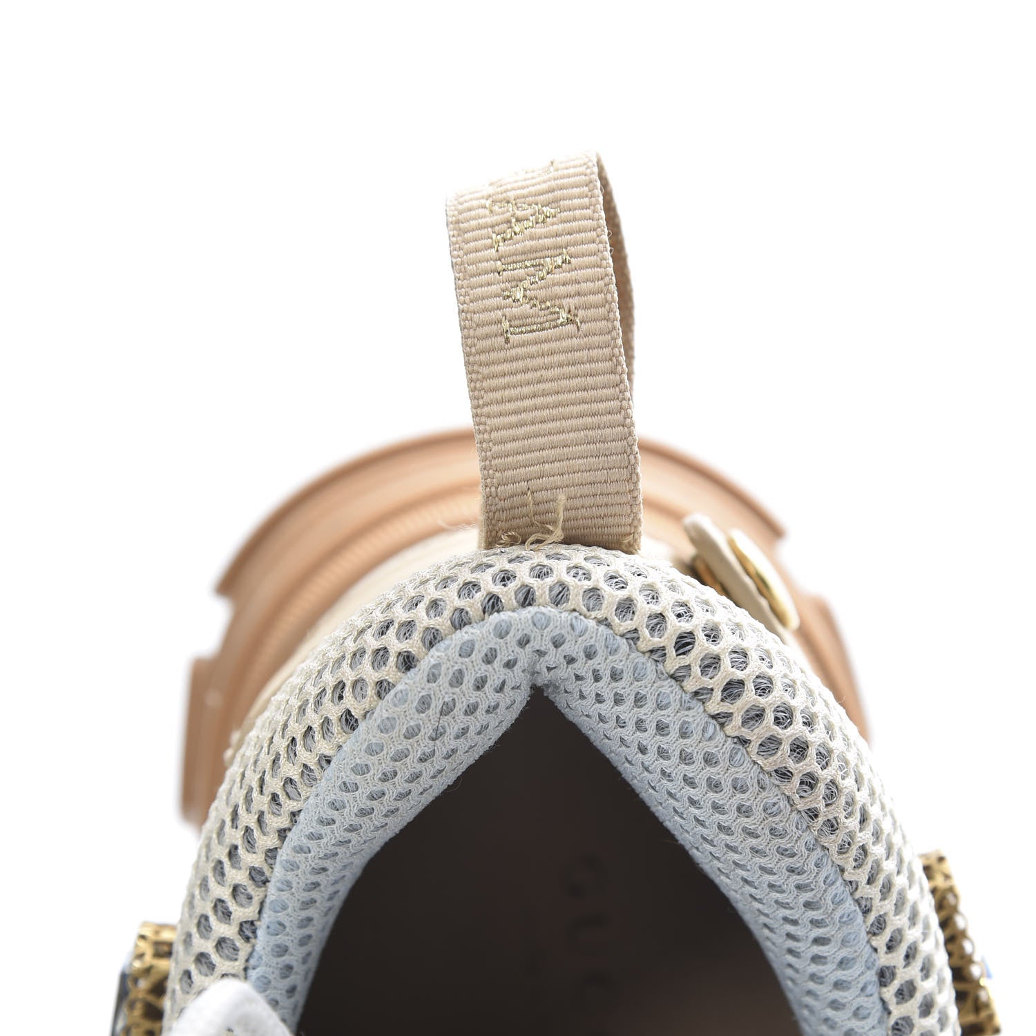 Gucci X SEGA Mesh Canvas Calfskin Removable Crystals Flashtrek Sneakers 39.5 Mystic White Oatmeal Sand Storm 11 of 11