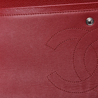 Chanel Caviar Quilted Maxi Double Flap Red 11 of 12