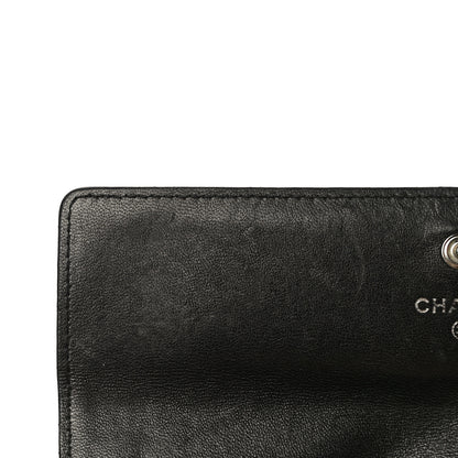 Chanel Lambskin Camellia Embossed Wallet on Chain WOC Black 14 of 29