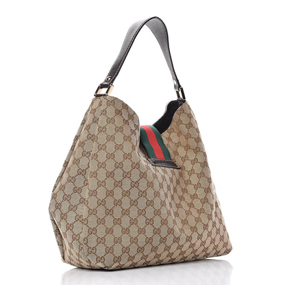 Gucci Monogram Large New Ladies Web Hobo Dark Brown 3 of 11
