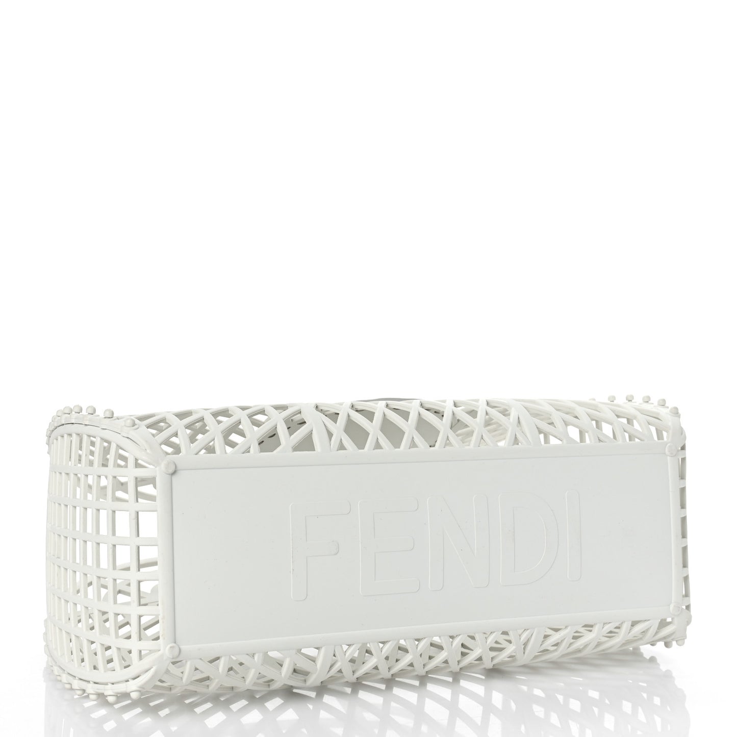 Recycled Plastic Vitello Liberty Matte Medium Fendi Basket White Ice