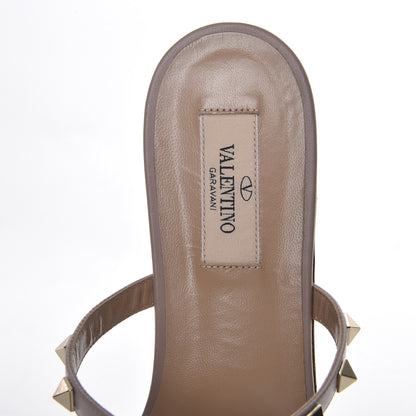 Valentino Garavani Nappa Rockstud Caged Flat Slide Sandals 39.5 Poudre 7 of 9