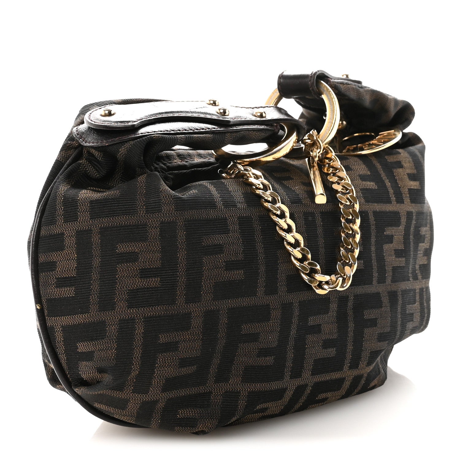 Fendi Zucca Small Chef Chain Hobo Tobacco 3 of 9