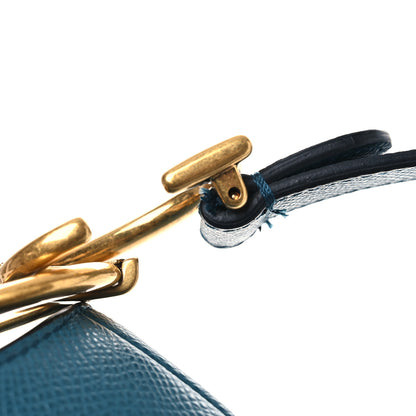 Christian Dior Grained Calfskin Saddle Bag Steel Blue 11 of 11